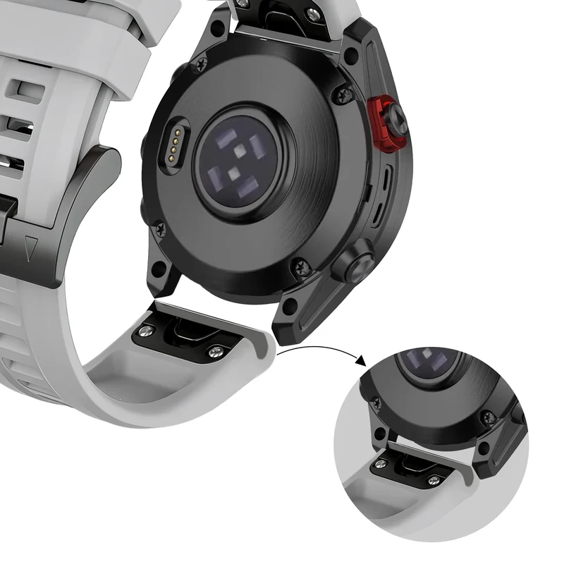 Bandz Garmin Fenix 9 - 47mm Silikonarmband 'Classic' (Grau)