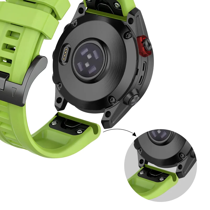 Bandz Garmin Fenix 9 Pro - 47mm Silikonarmband 'Classic' (Hellgrün)