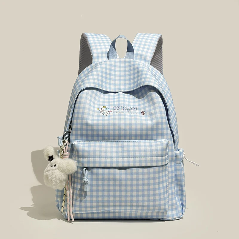 Süße Gingham-Muster Rucksack Karnz