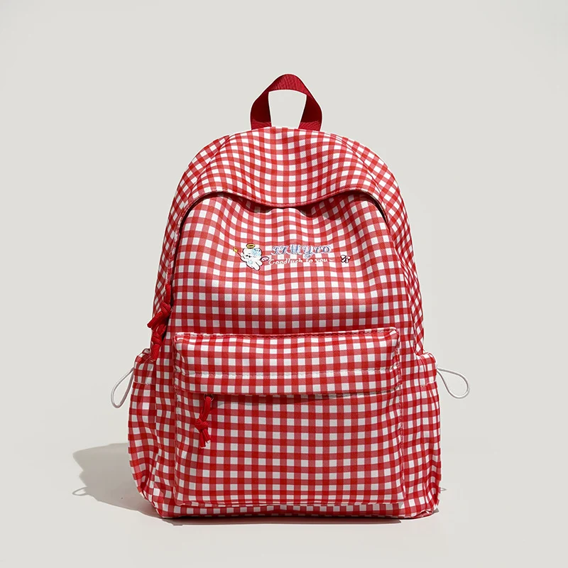 Süße Gingham-Muster Rucksack Karnz