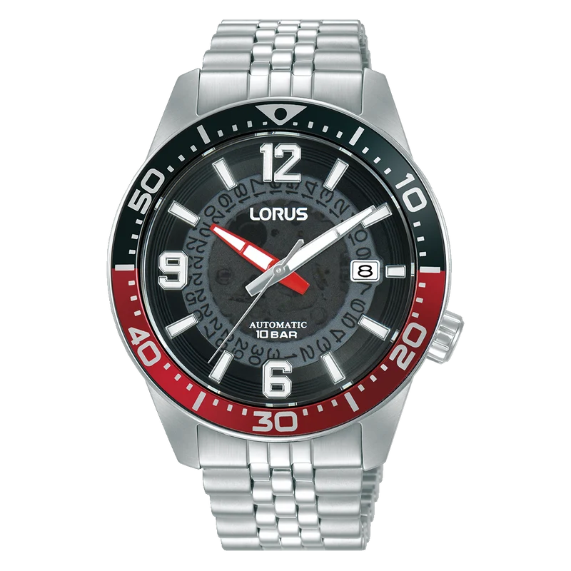 Lorus Sports RU413AX9 Herrenuhr Automatik Schwarz • Mineralglas • Edelstahlarmband