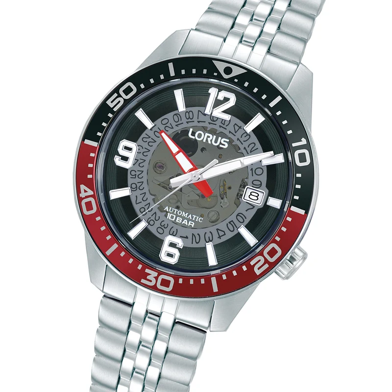 Lorus Sports RU413AX9 Herrenuhr Automatik Schwarz • Mineralglas • Edelstahlarmband