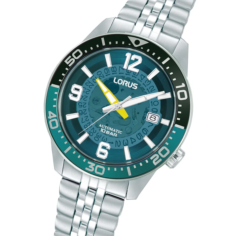 Lorus Sports RU417AX9 Herrenuhr Automatik Blaugrün • Skelettzifferblatt • Automatikwerk Kaliber Y675