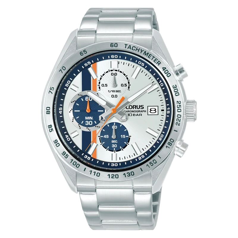 Lorus Sports RM399JX9 Herren Armbanduhr Silber • Chronograph • Mineralglas