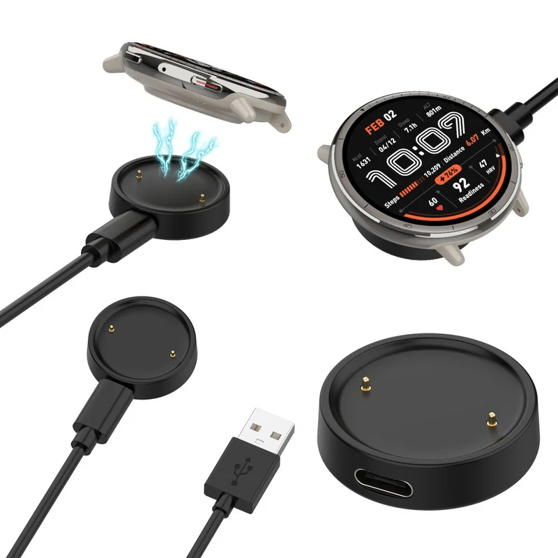 1m Plastik Amazfit Active 2 Type-C Ladegerät