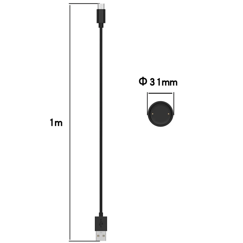 1m Plastik Amazfit Active 2 Type-C Ladegerät