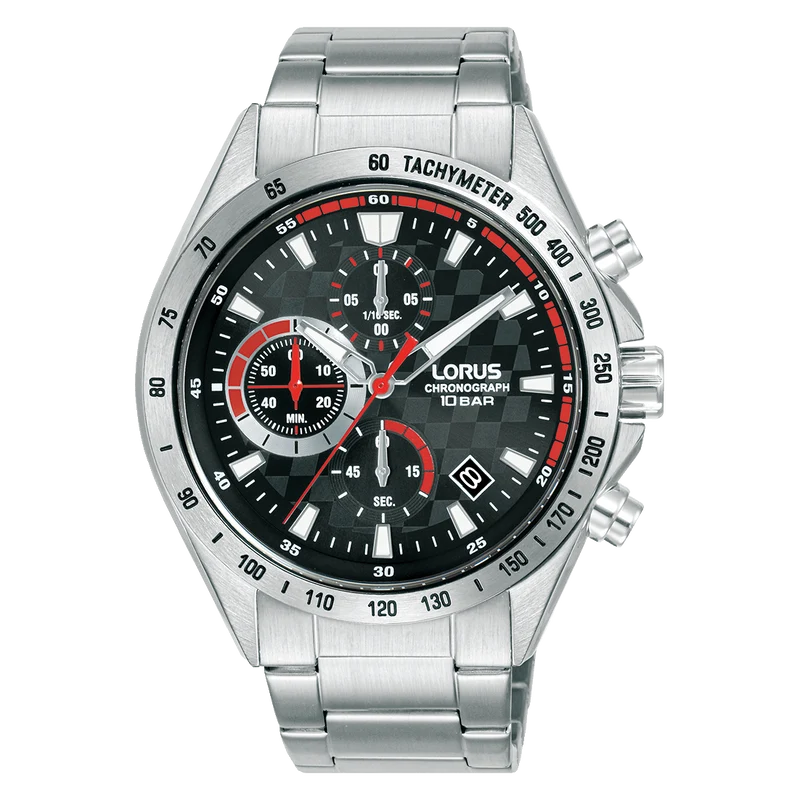 Lorus Sports RM309JX9 Herren Armbanduhr Schwarz • Chronograph • Mineralglas