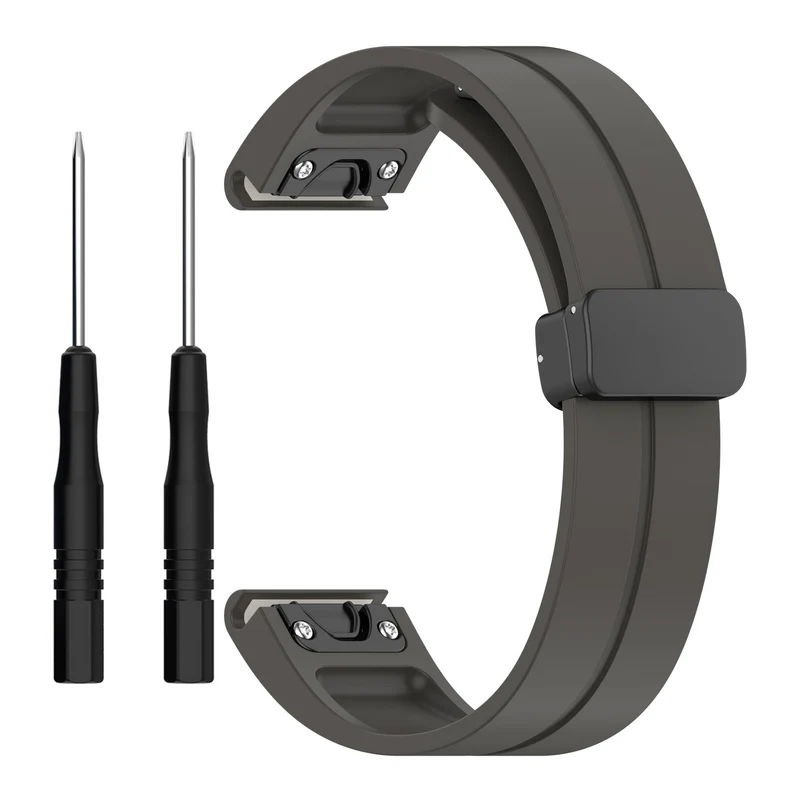 Garmin Fenix 9 - 47mm D-Schnalle Silikonarmband (Dunkelgrau)