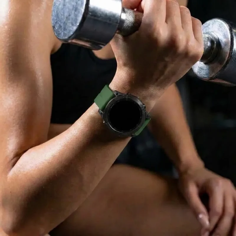 Garmin Fenix 9 Pro - 51mm D-Schnalle Silikonarmband (Armeegrün)