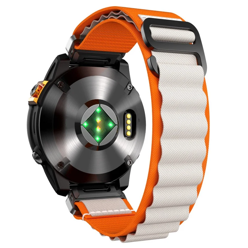 Garmin Fenix 9 - 47mm Alpine Nylon Armband (Orange/Beige)
