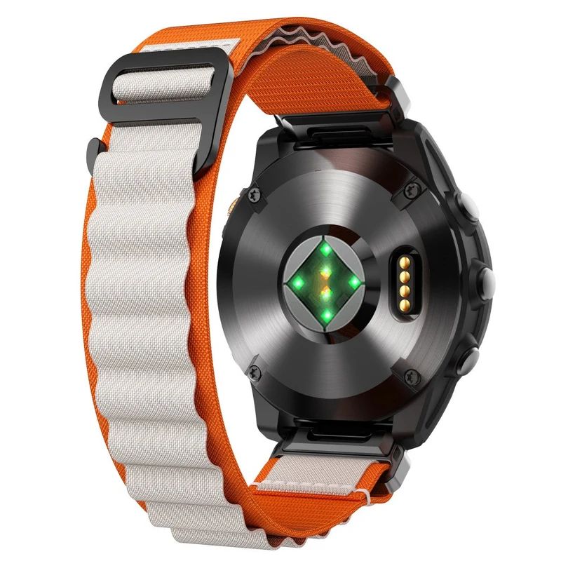 Garmin Fenix 9 - 47mm Alpine Nylon Armband (Orange/Beige)