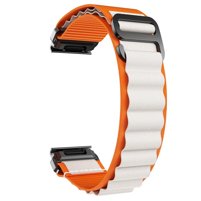 Garmin Fenix 9 - 47mm Alpine Nylon Armband (Orange/Beige)
