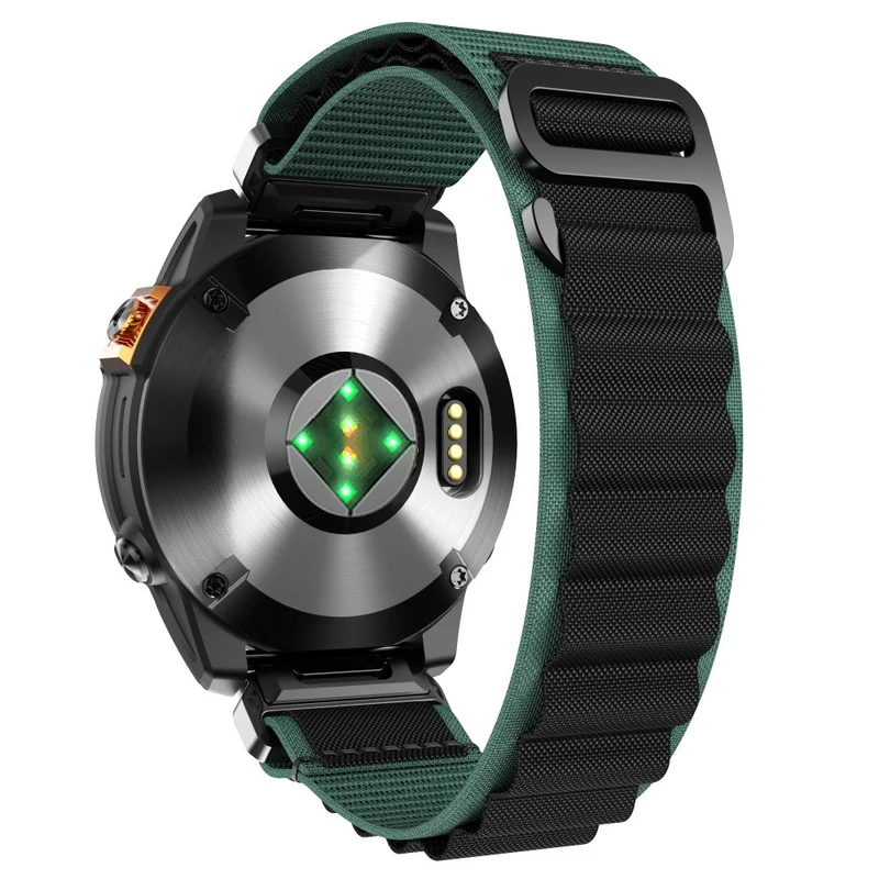 Garmin Fenix 9 - 47mm Alpine Nylon Armband (Grün/Schwarz)