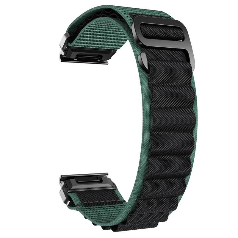 Garmin Fenix 9 - 47mm Alpine Nylon Armband (Grün/Schwarz)