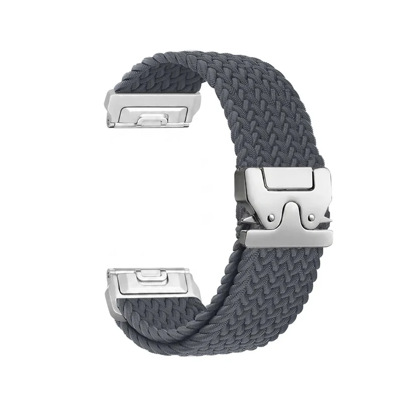 Garmin Forerunner 965 Geflochtenes Armband mit P-Schnalle (Dunkelgrau mit Silber)