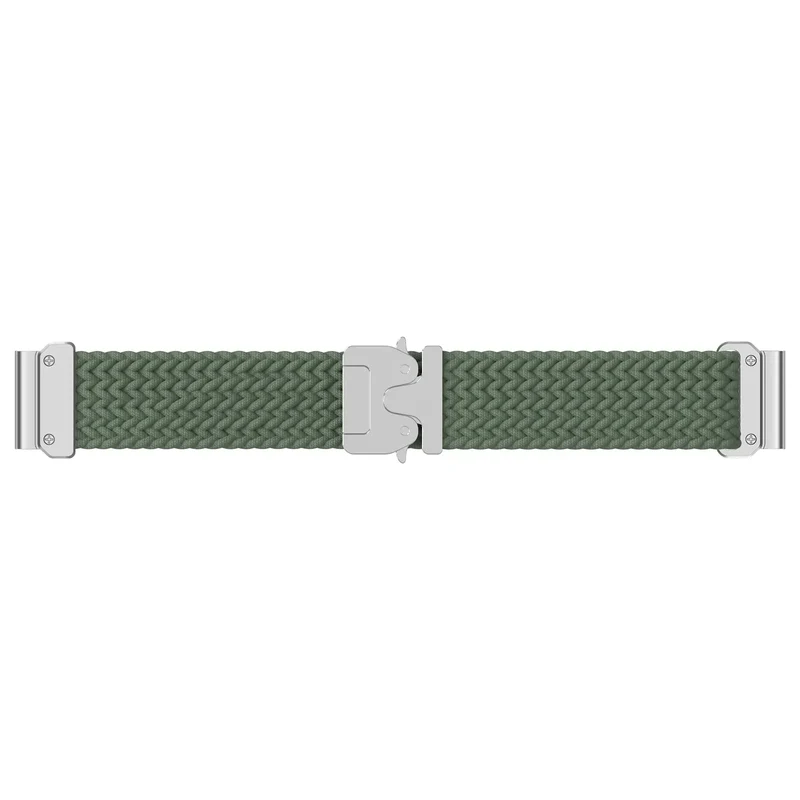 Garmin Forerunner 965 Geflochtenes Armband mit P-Schnalle (Grün mit Silber)