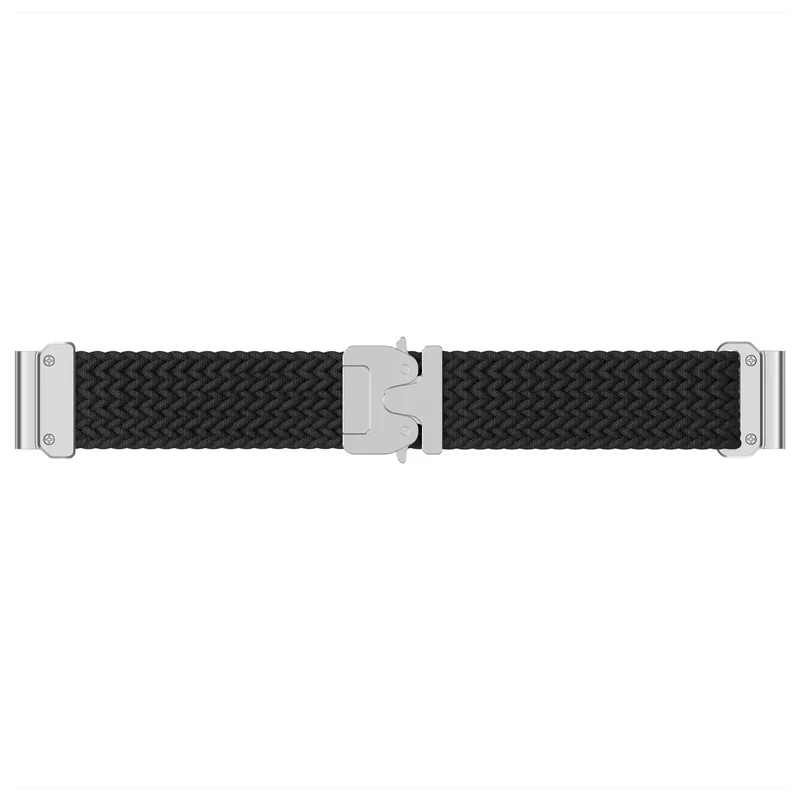 Garmin Forerunner 965 Geflochtenes Armband mit P-Schnalle (Schwarz mit Silber)