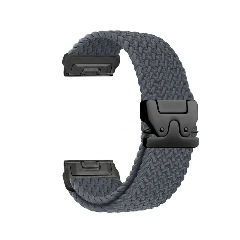 Garmin Forerunner 970 Geflochtenes Armband mit P-Schnalle (Dunkelgrau mit Schwarz)