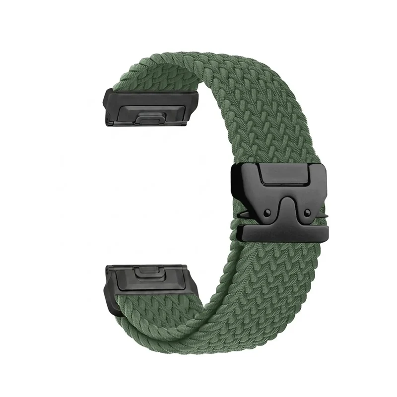 Garmin Forerunner 970 Geflochtenes Armband mit P-Schnalle (Grün mit Schwarz)