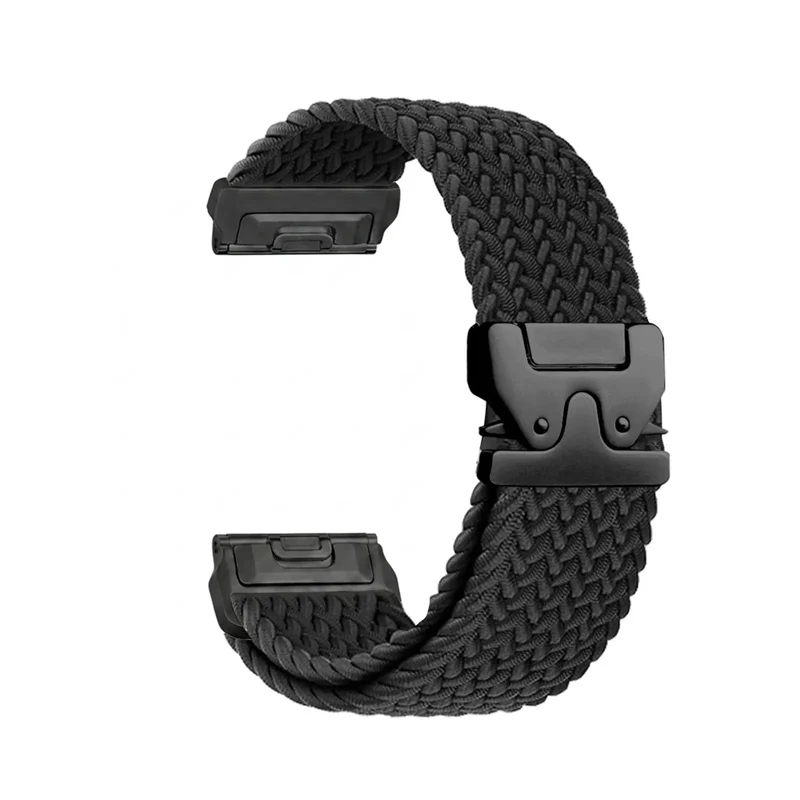Garmin Forerunner 970 Geflochtenes Armband mit P-Schnalle (Schwarz mit Schwarz)