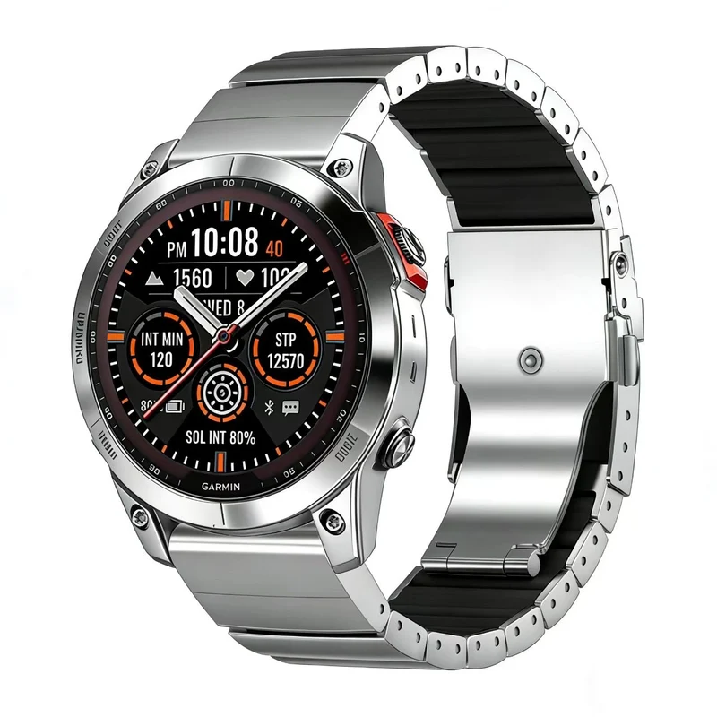 Garmin Fenix 9 Pro - 47mm Titan Hybridarmband (Silber)