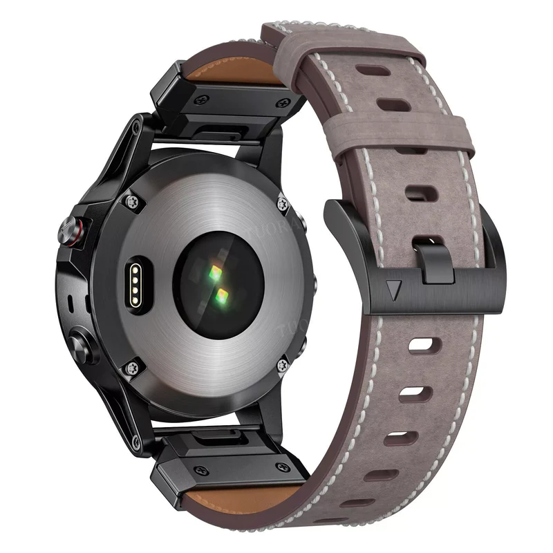 Garmin Fenix 9 Pro - 47mm Echtes Lederarmband (Grau)
