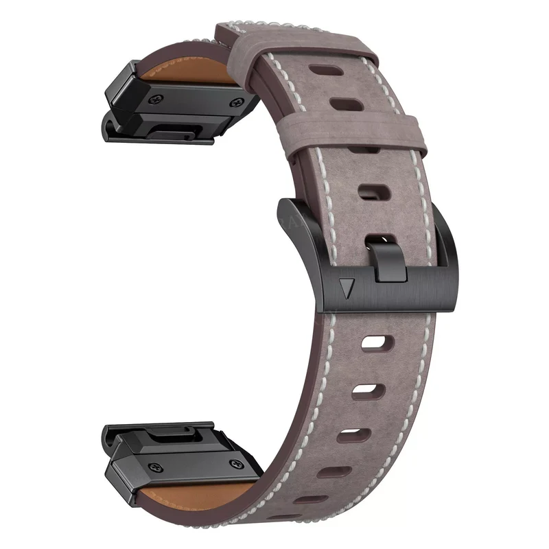 Garmin Fenix 9 Pro - 47mm Echtes Lederarmband (Grau)