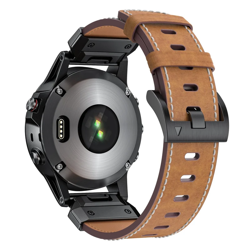 Garmin Fenix 9 Pro - 47mm Echtes Lederarmband (Braun)