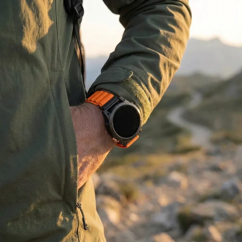 Garmin Fenix 9 Pro - 47mm Alpine Nylon Armband (Orange)