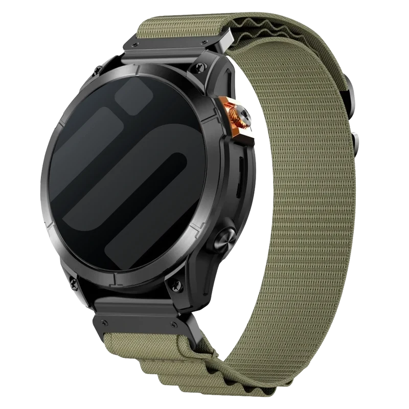 Garmin Fenix 9 - 47mm Alpine Nylon Armband (Olivgrün)