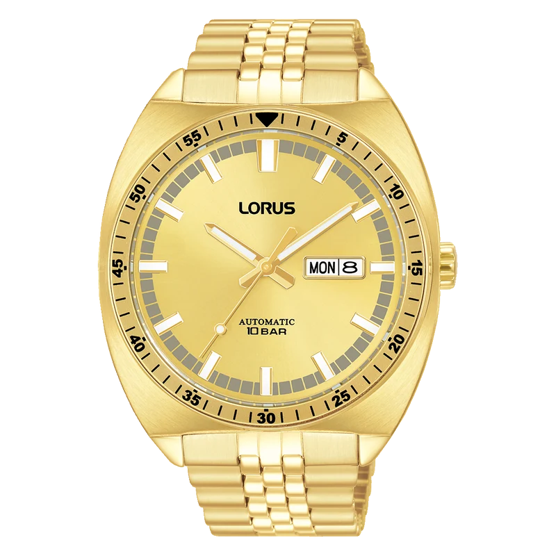 Lorus Sports RL450BX9 Herren Armbanduhr Gold • Automatikwerk • 10 BAR wasserdicht