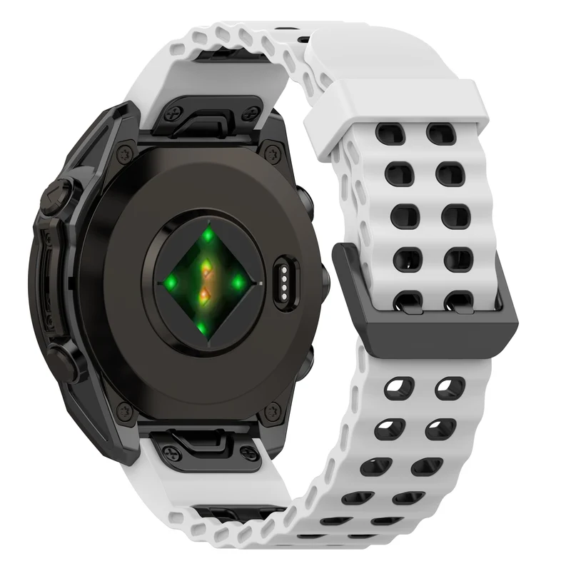 Garmin Fenix 9 - 51mm Wave Sportarmband (Weiß/Schwarz)