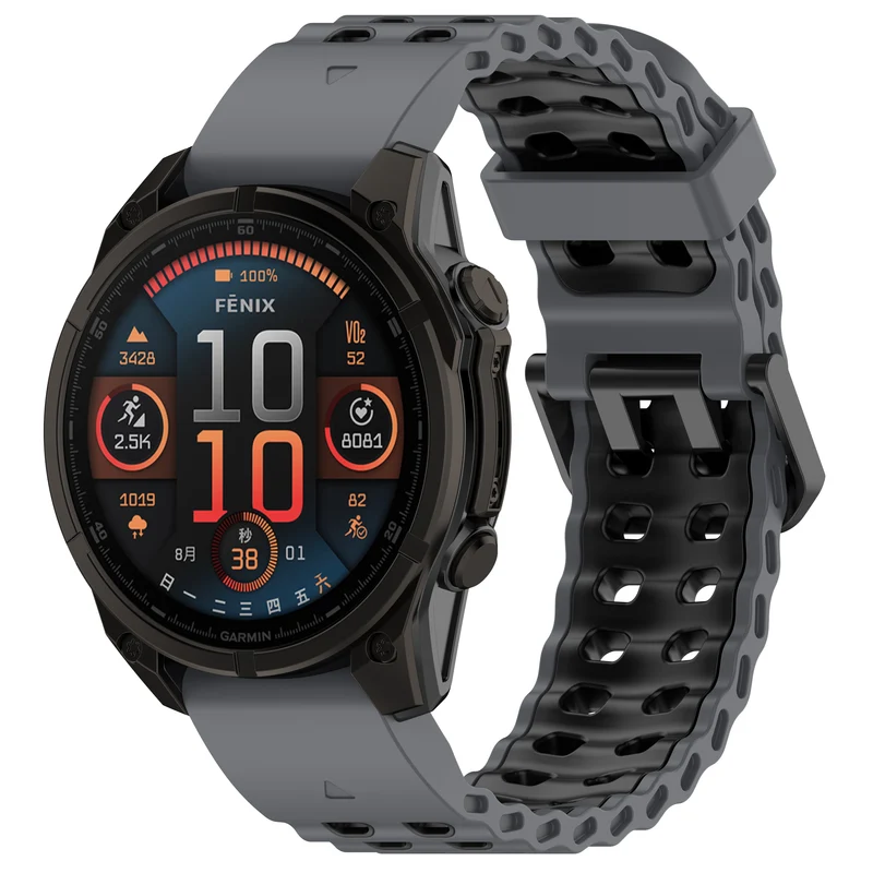Garmin Fenix 9 Pro - 47mm Wave Sportarmband (Dunkelgrau/Schwarz)