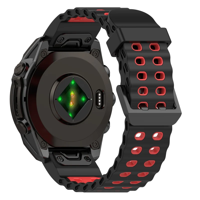 Garmin Fenix 9 - 51mm Wave Sportarmband (Schwarz/Rot)