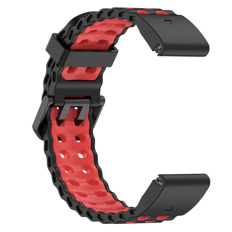 Garmin Fenix 9 - 51mm Wave Sportarmband (Schwarz/Rot)