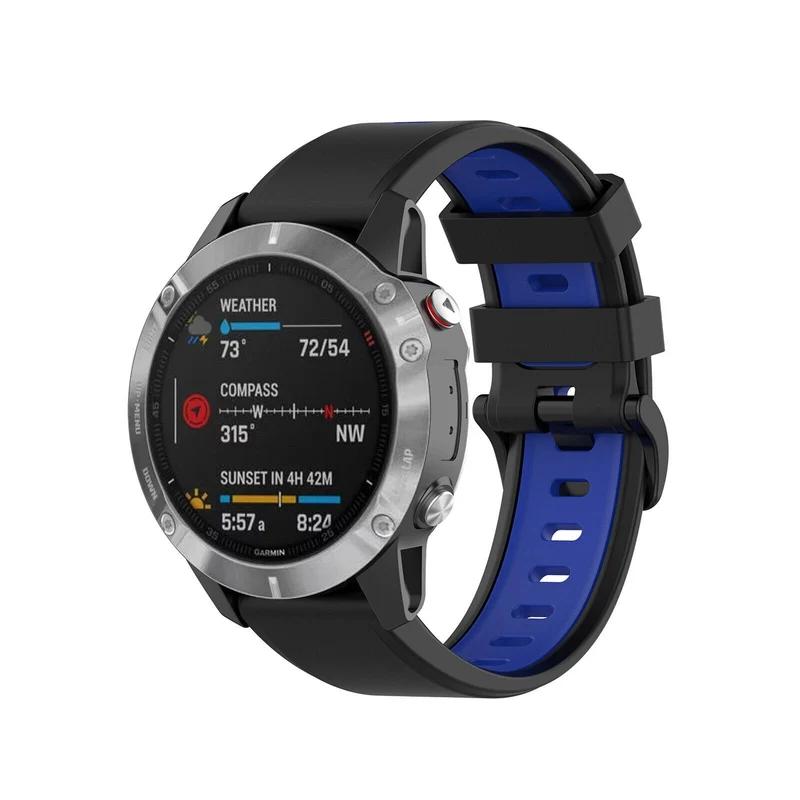 Garmin Fenix 9 Pro - 51mm Schnallen-Sportarmband (Schwarz/Blau)