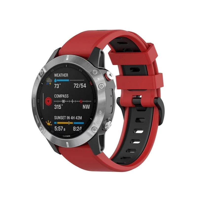 Garmin Fenix 9 - 51mm Schnallen-Sportarmband (Rot/Schwarz)