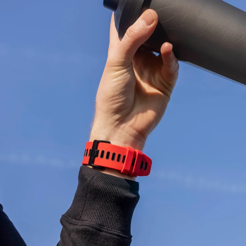 Garmin Fenix 9 - 51mm Schnallen-Sportarmband (Rot/Schwarz)
