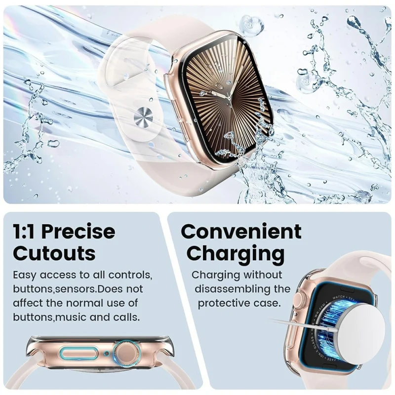 Unglaublich Gut Apple Watch Series 10 46mm Hülle mit Displayschutz in Glas und Silikon