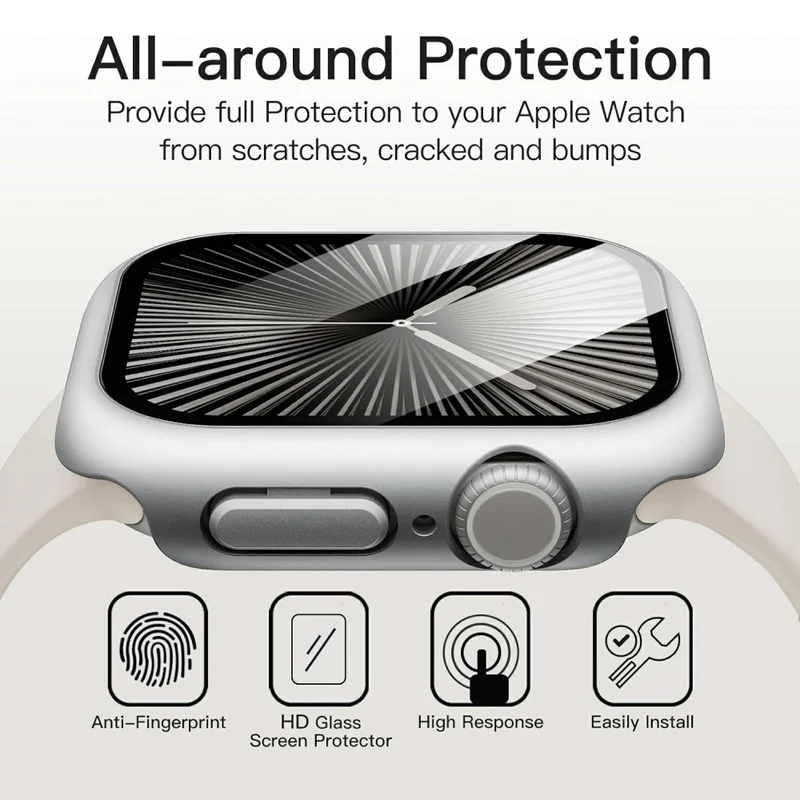 Unglaublich Gut Apple Watch Series 10 46mm Hülle mit Displayschutz in Glas und Silikon