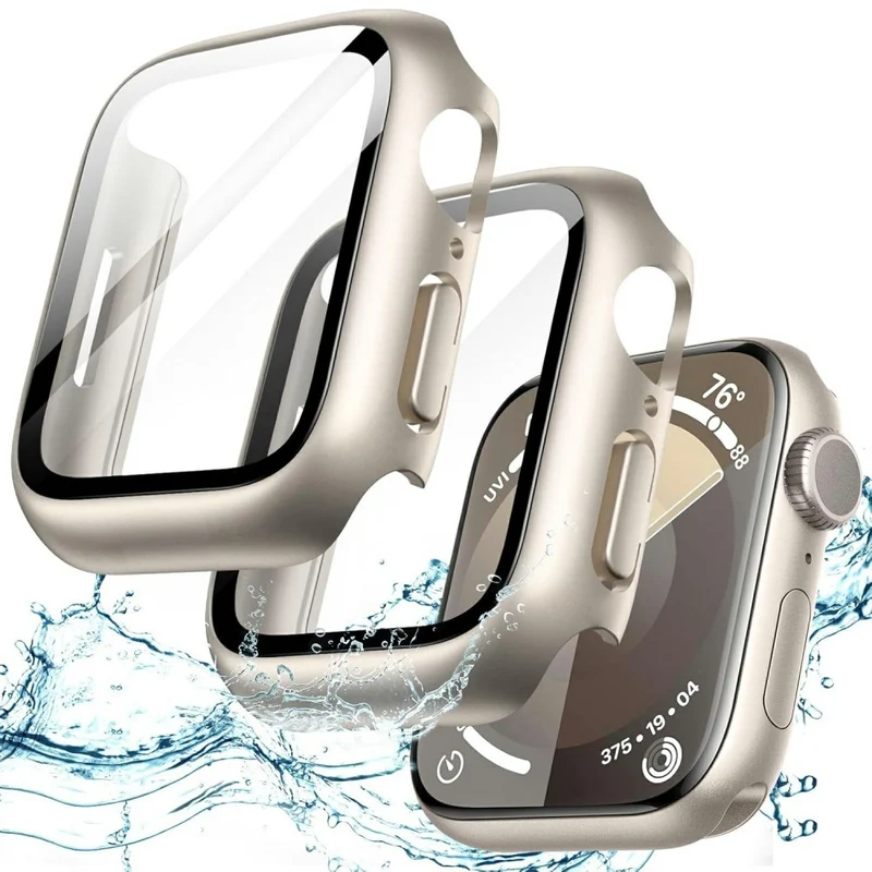 Supersauber Apple Watch Series 10 42mm Hülle mit Displayschutz in Glas und Silikon