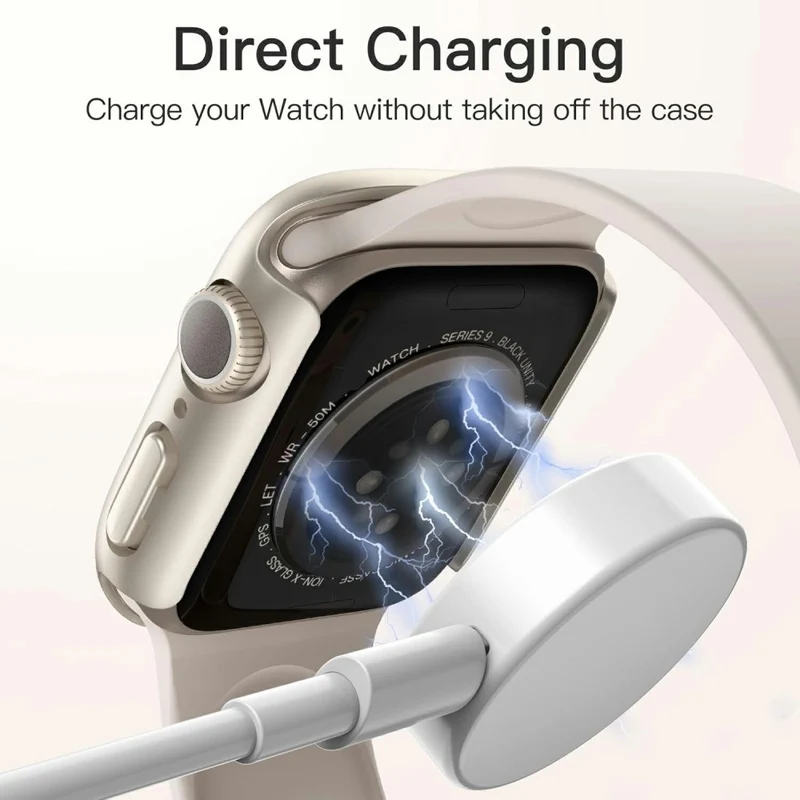 Supersauber Apple Watch Series 10 42mm Hülle mit Displayschutz in Glas und Silikon