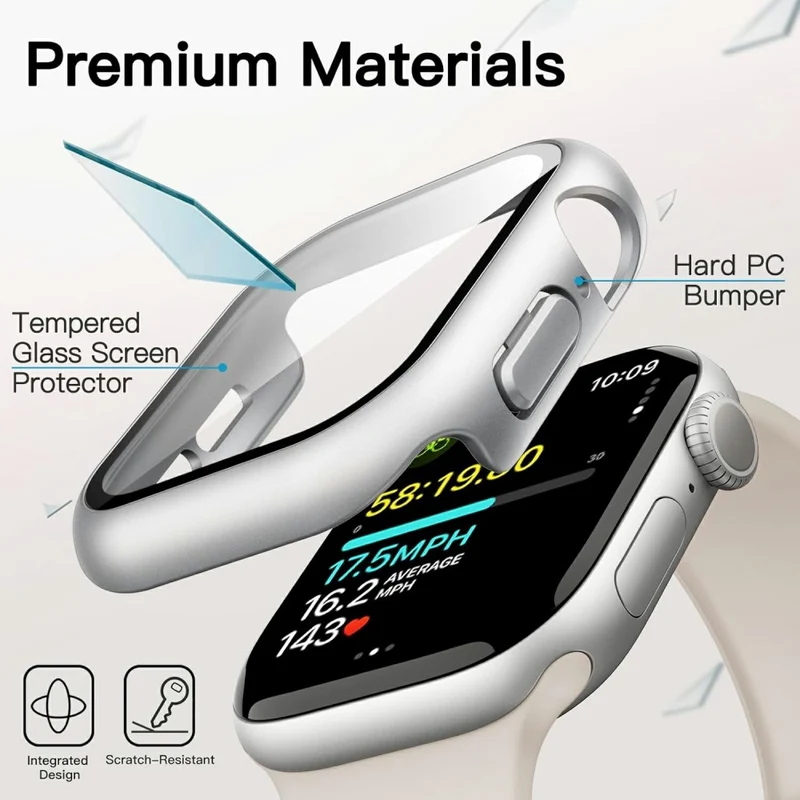 Supersauber Apple Watch Series 10 42mm Hülle mit Displayschutz in Glas und Silikon