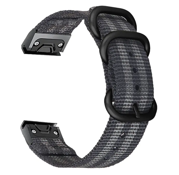 Garmin Fenix 9 Pro - 51mm Schnallen-Nylonarmband (Schwarz/Grau)