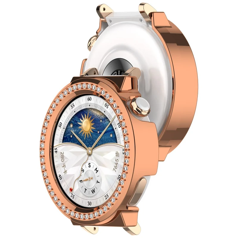 Auffallend Modisch Huawei Watch GT 5 Pro 42mm Strass und Silikon Hülle