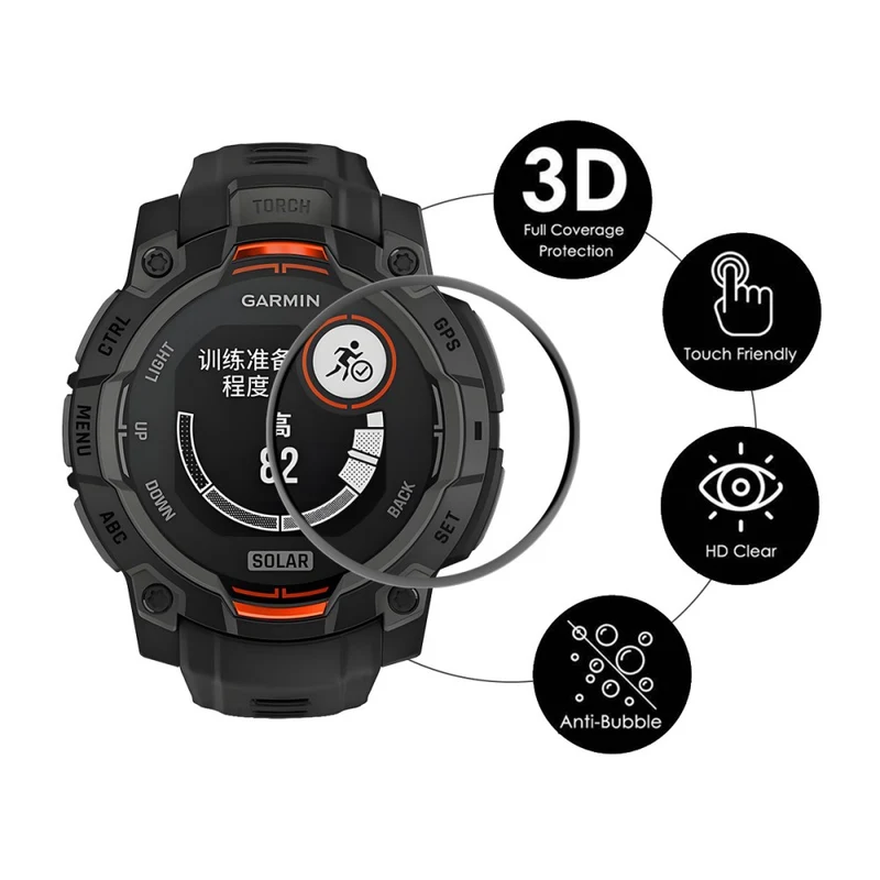 Garmin Instinct 3 45mm Silikon 3D Gekrümmt Displayschutz
