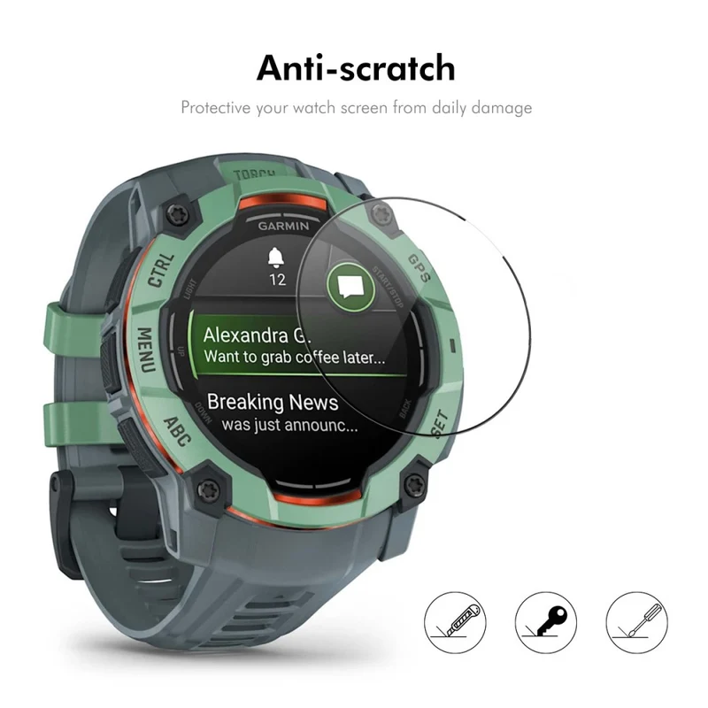 Garmin Instinct 3 50mm Silikon 3D Gekrümmt Displayschutz