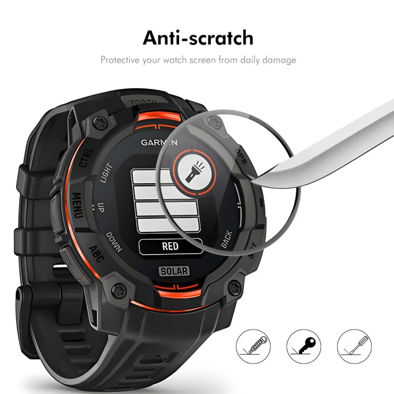 Garmin Instinct E 45mm Silikon 3D Gekrümmt Displayschutz
