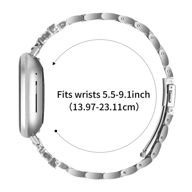 Absolut Fantastisch Fitbit Versa 4 / Fitbit Sense 2 Metall Und Strass Universell Armband