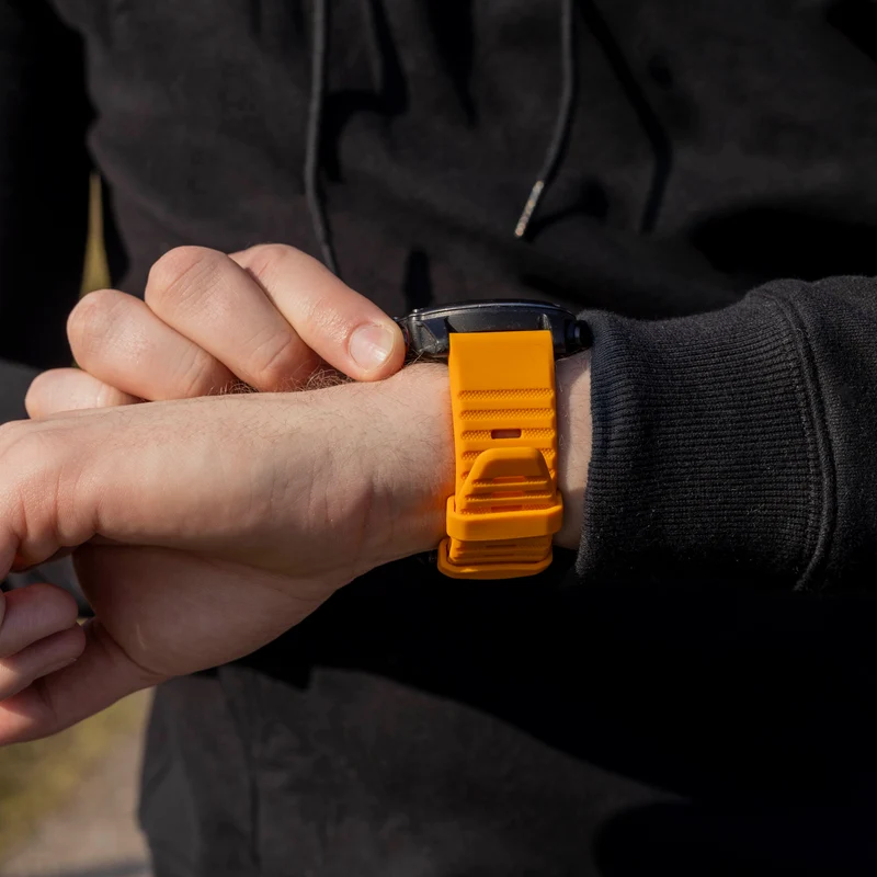 Bandz Garmin Fenix 9 - 51mm Schnallen-Silikonarmband (Orange)